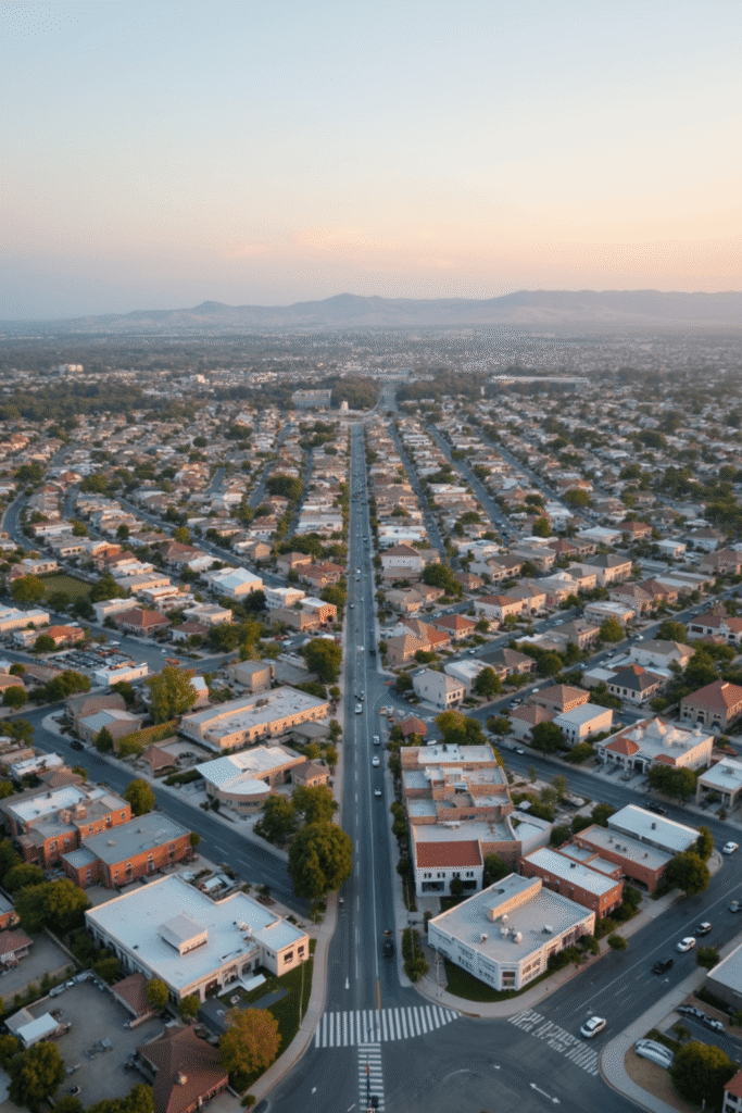 Drone shot of Carlsbad city